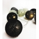 Lampki Cotton Balls 10szt szaro-czarne